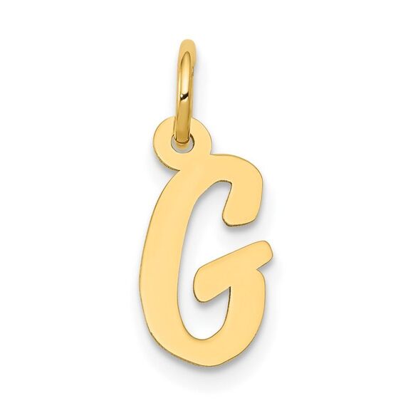 10k Yellow Gold Small Script Initial G Charm - Picture 1 of 4